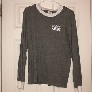 Gray and white long sleeve shirt NWOT